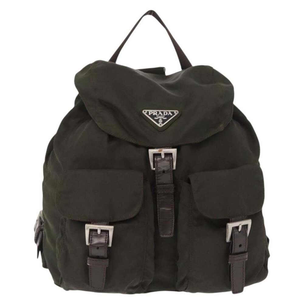 Prada Nylon Backpack Khaki Green